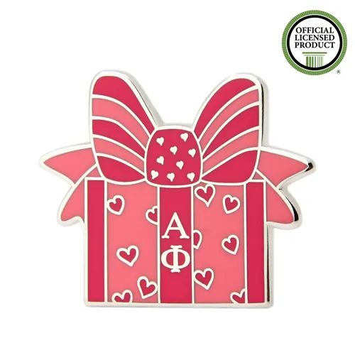 Alpha Phi Gift Box Enamel Pins