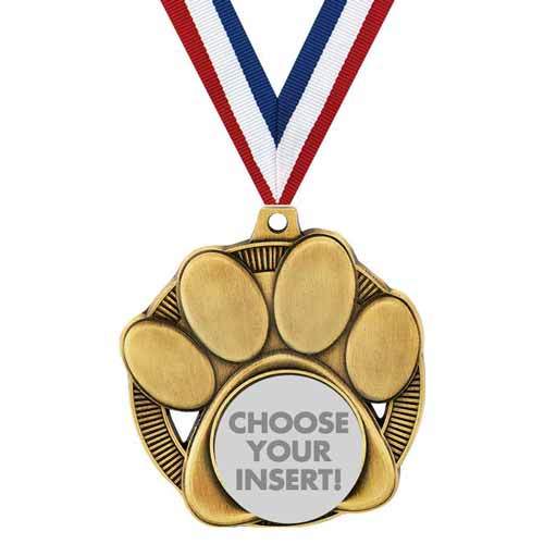 Paw Print Mascot Insert Medal