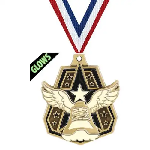 Glow In The Dark Winged Foot Captain Medals