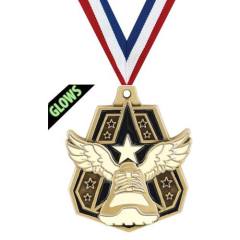 Glow In The Dark Winged Foot Captain Medals