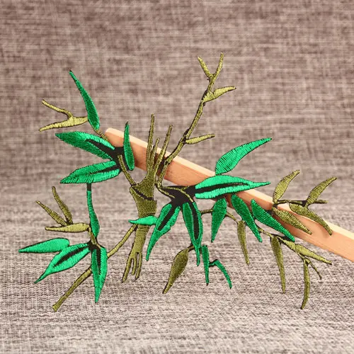 Bamboo Leaf Embroidered Patches