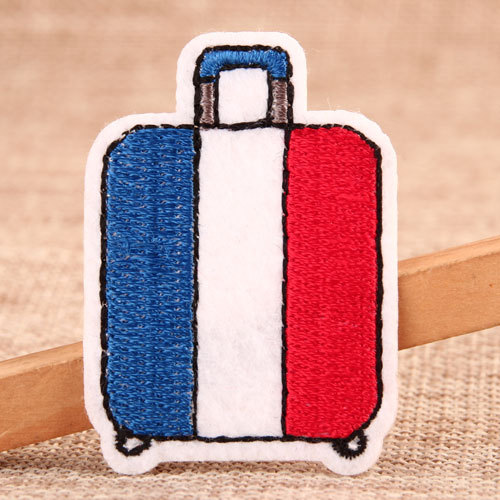 Red And Blue Suitcase Custom Iron On Patches