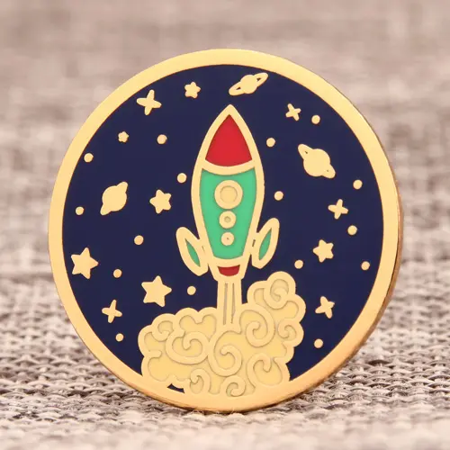 Rocket hard enamel pins