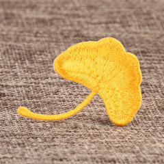 Yellow Ginkgo Leaf Custom Embroidered Patches