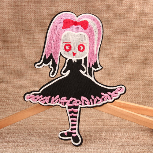 Girl In Punk Style Custom Patches No Minimum
