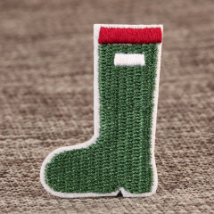 Green Boot Cheap Custom Embroidered Patches