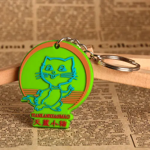Blue Cat PVC Keychain 