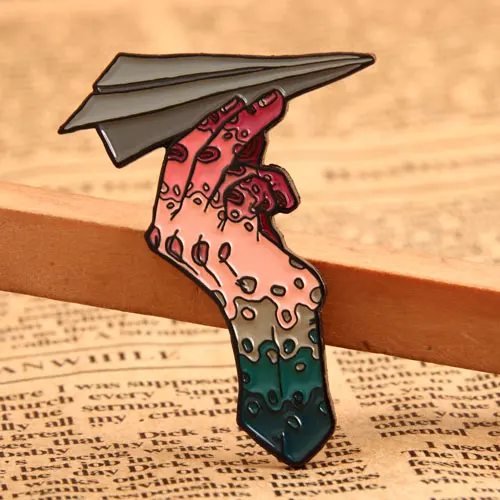 Custom Paper Plane Lapel Pins 