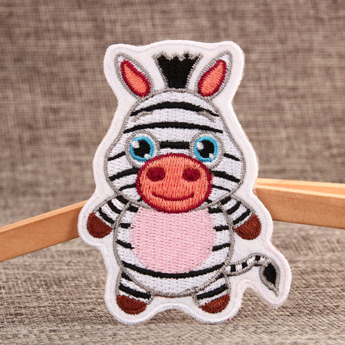 Zebra Embroidered Patches