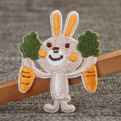 Pretty Rabbit Iron On Embroidered Patches
