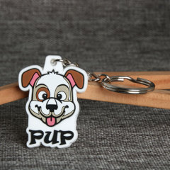 Pup Dog PVC Keychain