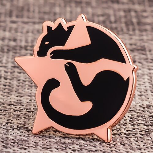 Cat And Star Enamel Pins
