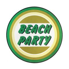 Beach Party Circle Stickers 
