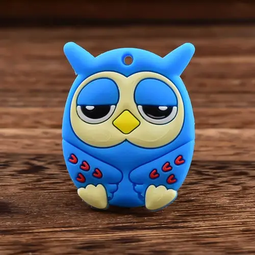 Sleepy Blue Owl Custom PVC Magnet 