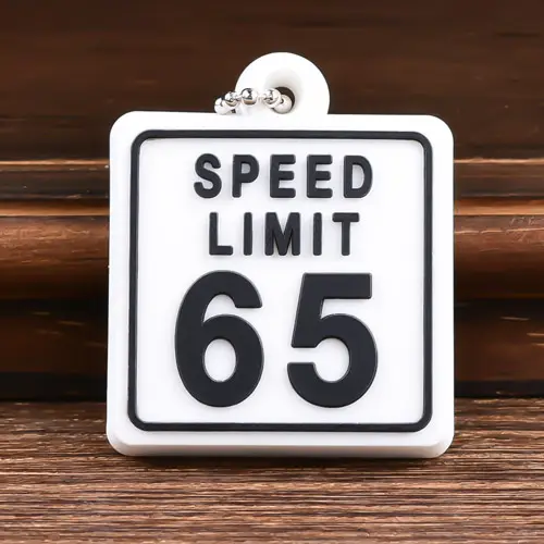 Speed Limit 65 Custom PVC Keychain Speed Limit 65 Custom PVC Keychain
