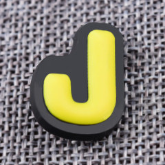 Custom 3D J PVC Lapel Pins 