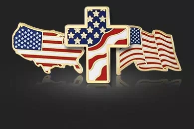 Stock American flag Pins