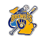 unfiltered brewers baseball pin logo 